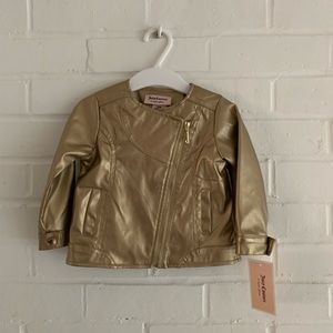 Juicy Couture Faux Leather Metallic Gold Jacket